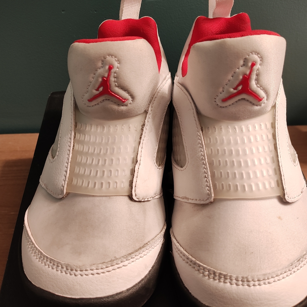 Jordan Kids' White and Red Sneakers